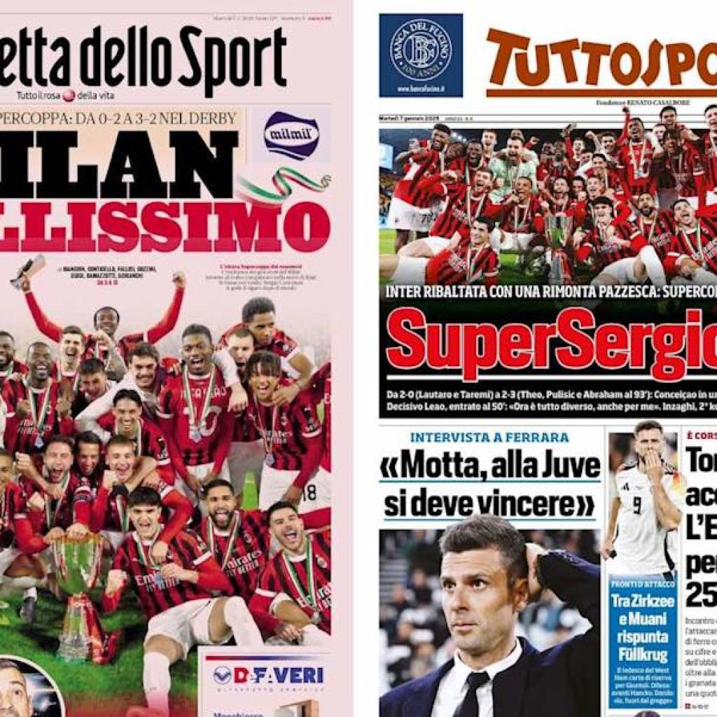 Gallery: ‘Milan, it’s stunning’, ‘SuperSergioMilan’ – Right this moment’s entrance pages in Italy Gallery: ‘Milan, it’s stunning’, ‘SuperSergioMilan’ – Right this moment’s entrance pages in Italy