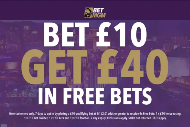 Welcome bonus: Get £60 in free bets when you stake £10 on football with BetMGM Welcome bonus: Get £60 in free bets when you stake £10 on football with BetMGM