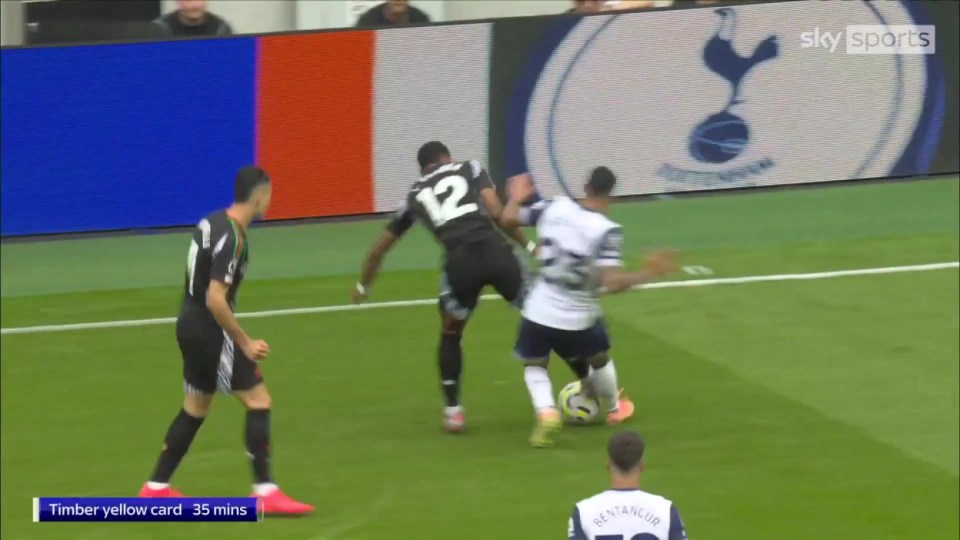 Jurrien Timber avoided a red card at Spurs because of ref's 'safe call' Jurrien Timber avoided a red card at Spurs because of ref's 'safe call'