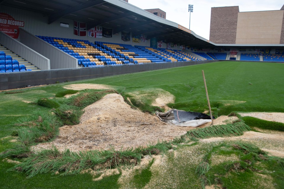 AFC Wimbledon reveal target date to reopen flooded stadium after sinkhole pitch AFC Wimbledon reveal target date to reopen flooded stadium after sinkhole pitch