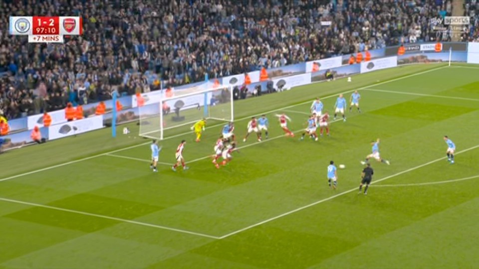 Arsenal fans say closer look at footage shows City leveller shouldn't have stood Arsenal fans say closer look at footage shows City leveller shouldn't have stood