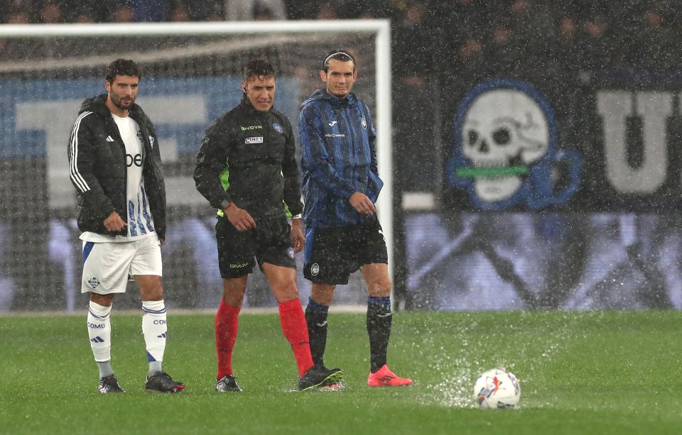 Serie A clash involving Champions League club DELAYED after torrential rain Serie A clash involving Champions League club DELAYED after torrential rain