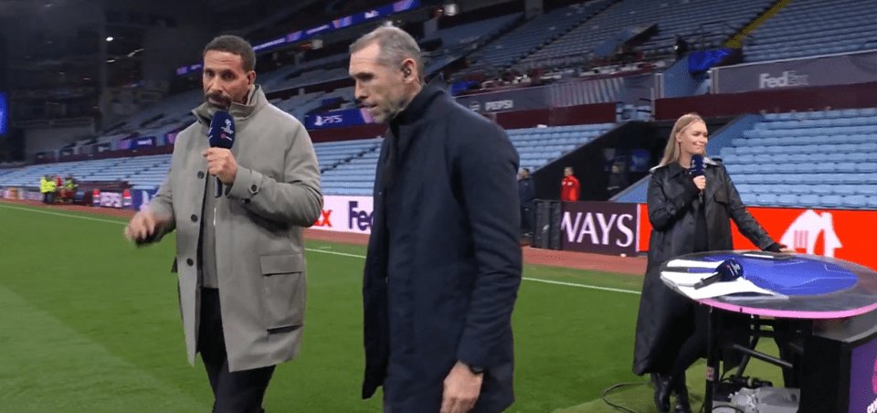 Laura Woods left baffled and watches on as Rio and Keown go full Gary Neville Laura Woods left baffled and watches on as Rio and Keown go full Gary Neville