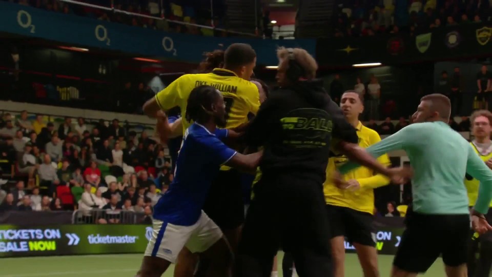 'He's lost it there' – Ex-Utd star's horror challenge sparks Baller League brawl 'He's lost it there' – Ex-Utd star's horror challenge sparks Baller League brawl