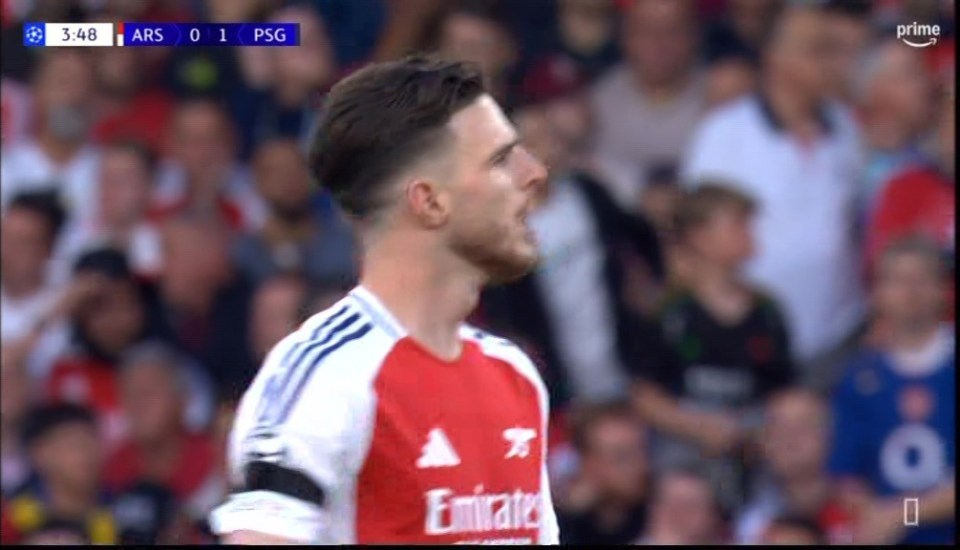 Rice's reaction spotted as Arsenal concede minutes after his eight-word warning Rice's reaction spotted as Arsenal concede minutes after his eight-word warning