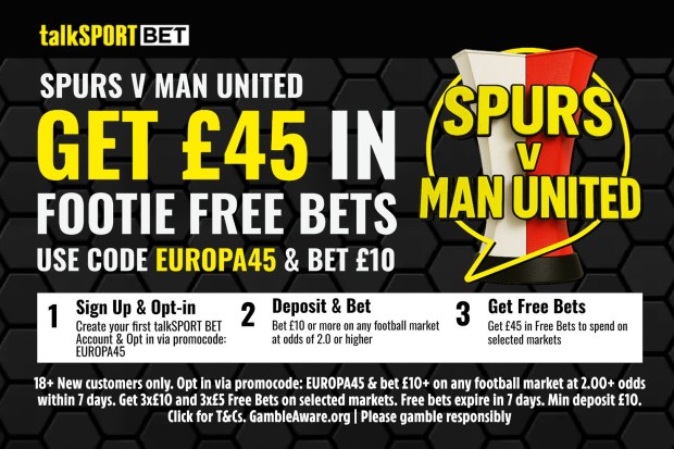 Spurs vs Man Utd: Bet £10 on Europa League final & Get £45 in free bets Spurs vs Man Utd: Bet £10 on Europa League final & Get £45 in free bets