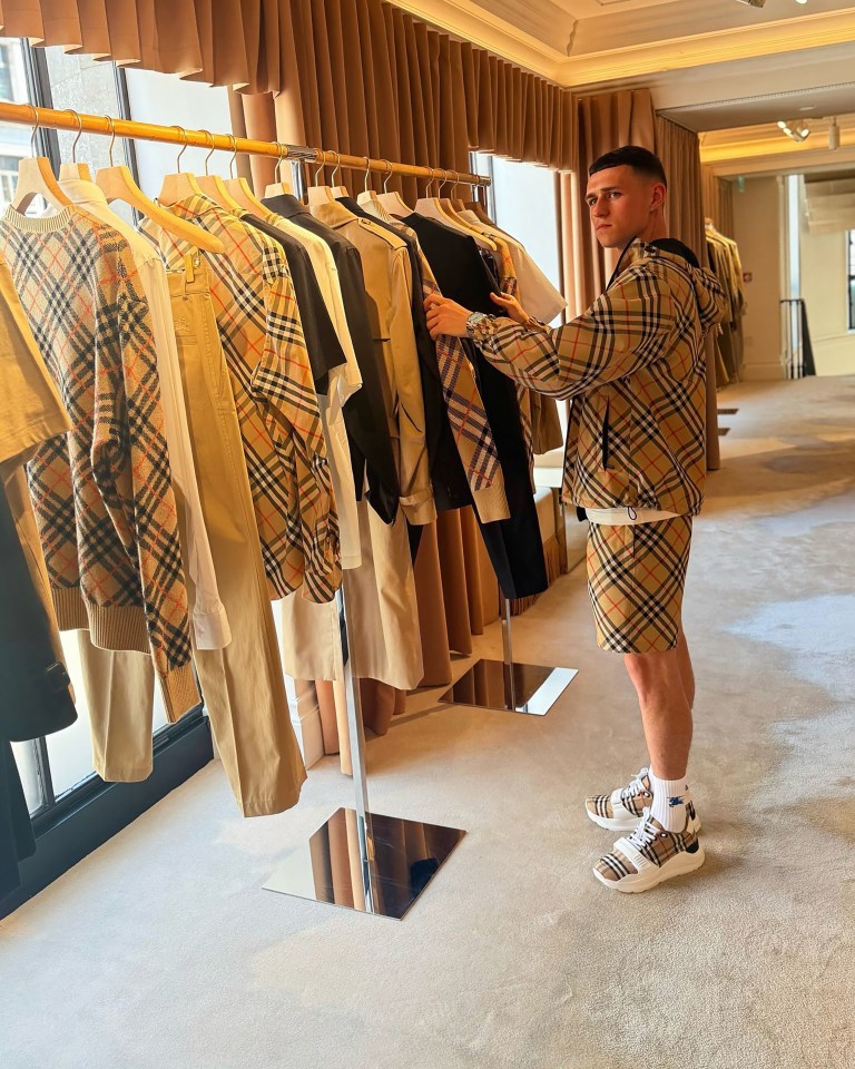 Man City ace Phil Foden poses for snaps kitted out in full Burberry at store Man City ace Phil Foden poses for snaps kitted out in full Burberry at store