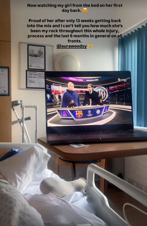 Adam Collard shows support from hospital as Laura Woods makes TNT Sports Adam Collard shows support from hospital as Laura Woods makes TNT Sports