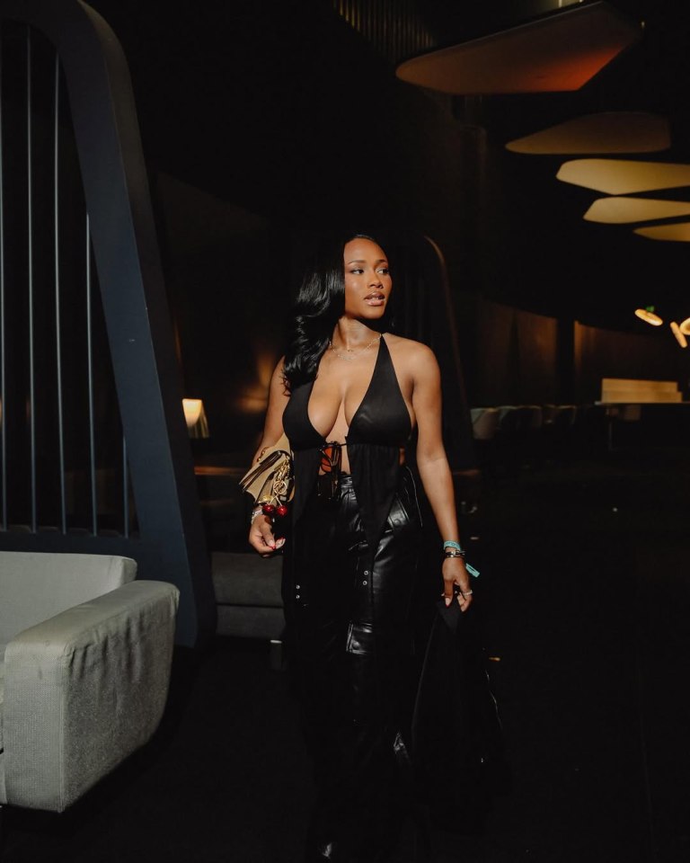 Arsenal ace Saka's Wag steals show wearing plunging all-black outfit Arsenal ace Saka's Wag steals show wearing plunging all-black outfit