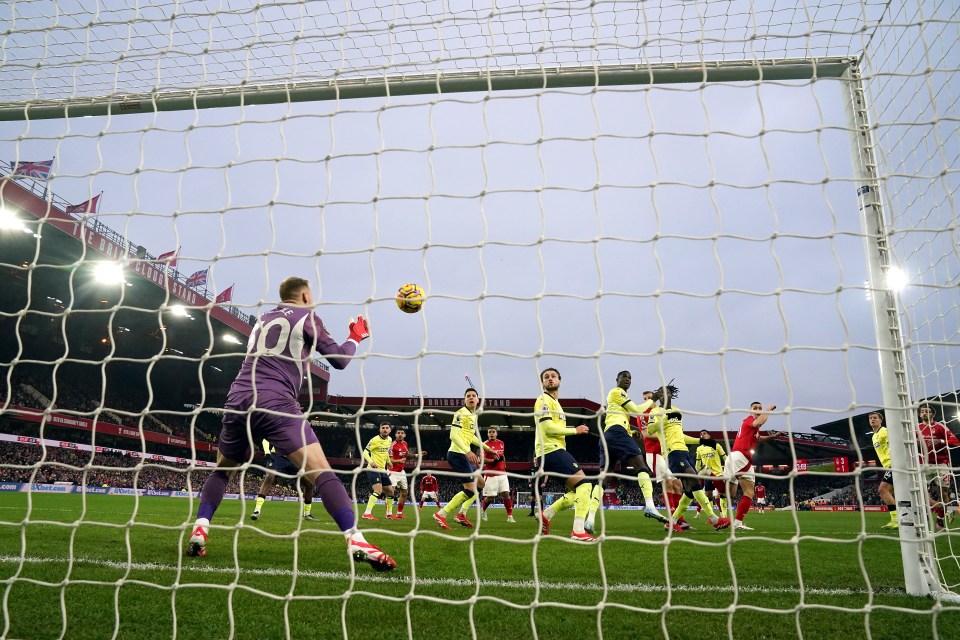 Moment Aaron Ramsdale is 'saved by offside' after dropping ball into the net Moment Aaron Ramsdale is 'saved by offside' after dropping ball into the net