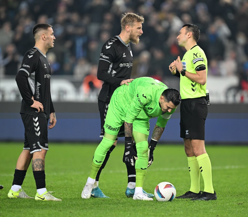 Moment fuming opposition block keeper from taking pen… and team-mate misses it Moment fuming opposition block keeper from taking pen… and team-mate misses it