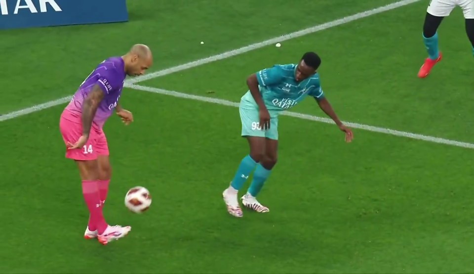 Thierry Henry torments his opponent to win penalty in cheekiest way Thierry Henry torments his opponent to win penalty in cheekiest way
