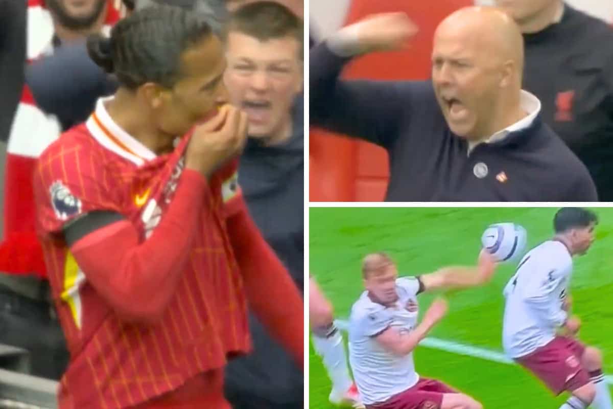 Virgil van Dijk’s badge kiss, obvious handball & 3 more things fans spotted Virgil van Dijk’s badge kiss, obvious handball & 3 more things fans spotted