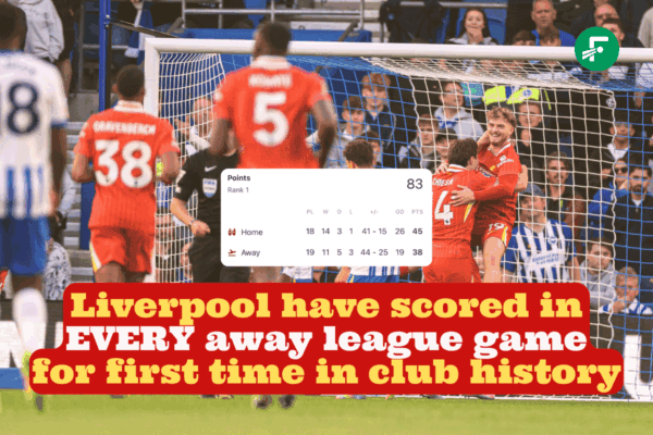Arne Slot’s Liverpool the first to score in EVERY away league game in club history Arne Slot’s Liverpool the first to score in EVERY away league game in club history