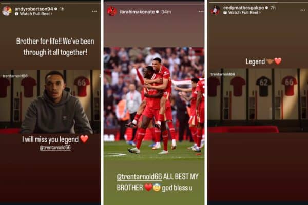 Mo Salah leads Liverpool squad reaction to Trent Alexander-Arnold exit Mo Salah leads Liverpool squad reaction to Trent Alexander-Arnold exit