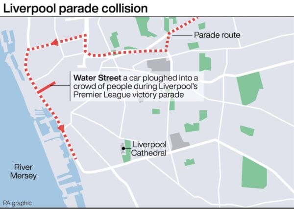 Merseyside Police: 27 hospitalised, 2 seriously injured after car ploughs into crowd Merseyside Police: 27 hospitalised, 2 seriously injured after car ploughs into crowd