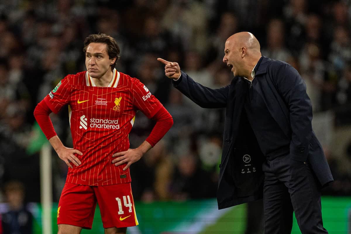 Federico Chiesa as a No. 9? Arne Slot “trusts him” – but no guarantees Federico Chiesa as a No. 9? Arne Slot “trusts him” – but no guarantees