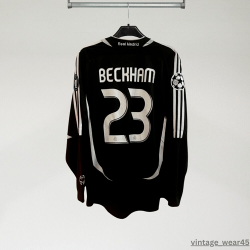 David Beckham #23 Real Madrid jersey 2006 2007 Long sleeve jersey Black Retro M David Beckham #23 Real Madrid jersey 2006 2007 Long sleeve jersey Black Retro M