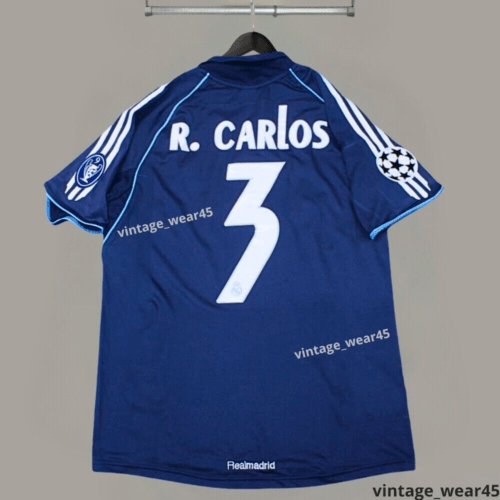 Roberto Carlos #3 Real Madrid 2005/2006 Retro Blue Short Sleeve Jersey Size S Roberto Carlos #3 Real Madrid 2005/2006 Retro Blue Short Sleeve Jersey Size S