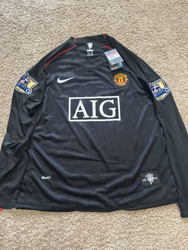 Large Cristiano Ronaldo Manchester United 2007/08 Black Long Sleeve Jersey Large Cristiano Ronaldo Manchester United 2007/08 Black Long Sleeve Jersey