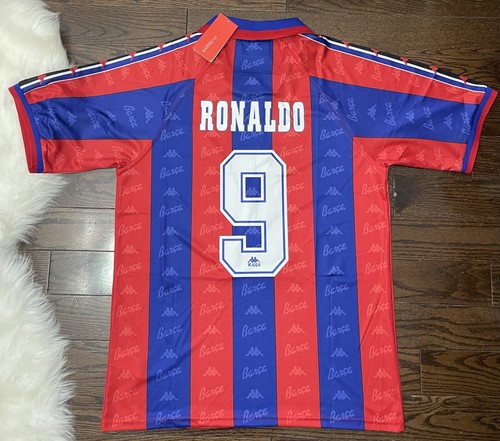 FC Barcelona 1996-97 Retro Ronaldo Soccer Home Jersey – Size Medium Men FC Barcelona 1996-97 Retro Ronaldo Soccer Home Jersey – Size Medium Men