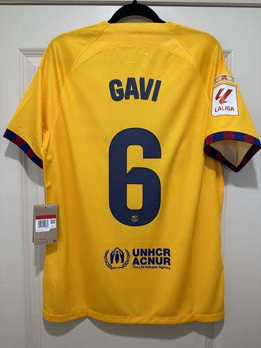 Gavi #6 Men’s LARGE Nike FC Barcelona Fourth Jersey Senyera Stadium Gavi #6 Men’s LARGE Nike FC Barcelona Fourth Jersey Senyera Stadium