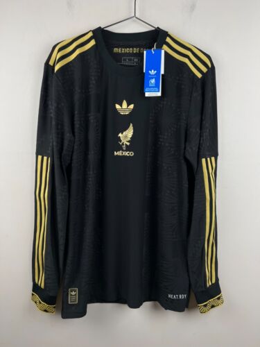 2025 Mexico National Team Jersey L Adidas Originals Gold Black Long Sleeve 0 2025 Mexico National Team Jersey L Adidas Originals Gold Black Long Sleeve 0