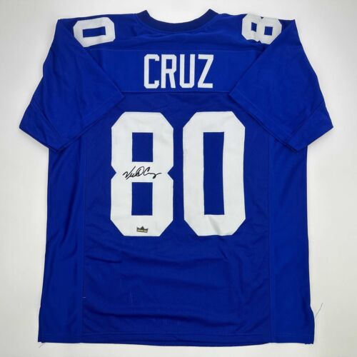Facsimile Autographed Victor Cruz New York Blue Reprint Jersey Size Men’s XL Facsimile Autographed Victor Cruz New York Blue Reprint Jersey Size Men’s XL