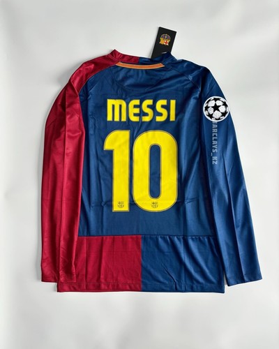 FC Barcelona 2008/09 Leo Messi UCL home long sleeve retro soccer jersey FC Barcelona 2008/09 Leo Messi UCL home long sleeve retro soccer jersey