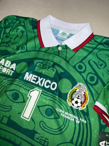MEXICO MUNDIAL 98 CAMPOS SIZE XL AUTHENTIC SHIRT ABA SPORT NEW WITH TAGS .. MEXICO MUNDIAL 98 CAMPOS SIZE XL AUTHENTIC SHIRT ABA SPORT NEW WITH TAGS ..