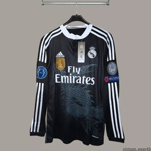 Ronaldo #7 Real Madrid 2014/2015 UCL Long Sleeve Black Jersey Dragon M Ronaldo #7 Real Madrid 2014/2015 UCL Long Sleeve Black Jersey Dragon M