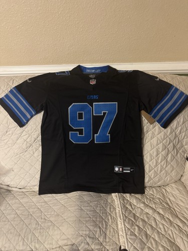 Aidan Hutchinson #97 Detroit Lions Black Football Jersey Men’s Large NWT Aidan Hutchinson #97 Detroit Lions Black Football Jersey Men’s Large NWT