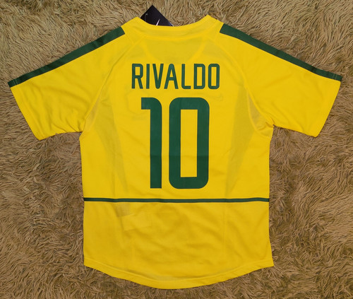Brazil Rivaldo #10 World Cup 2002 Home Yellow Soccer Football Futbol Jersey XL Brazil Rivaldo #10 World Cup 2002 Home Yellow Soccer Football Futbol Jersey XL