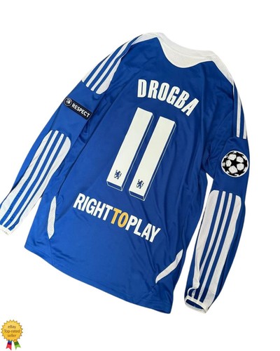Chelsea Drogba #11 2011 Home Jersey Long Sleeve UCL Right To Play BNWT Chelsea Drogba #11 2011 Home Jersey Long Sleeve UCL Right To Play BNWT