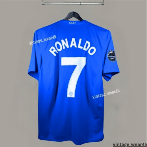 Ronaldo #7 jersey 2008-2009 Manchester United Away Short Sleeve Blue Size M Ronaldo #7 jersey 2008-2009 Manchester United Away Short Sleeve Blue Size M