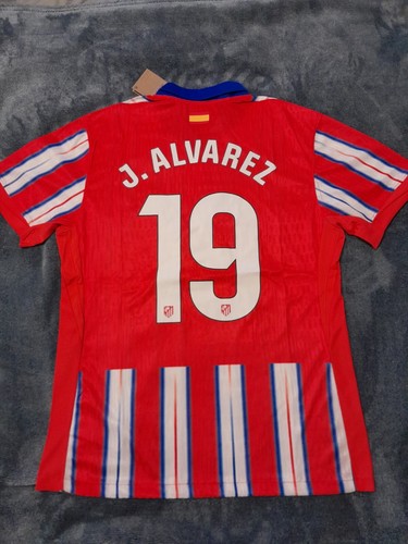 Atletico Madrid Season 24/25 Home PLAYER VERSION Jersey “J. Alvarez 19” (Large) Atletico Madrid Season 24/25 Home PLAYER VERSION Jersey “J. Alvarez 19” (Large)