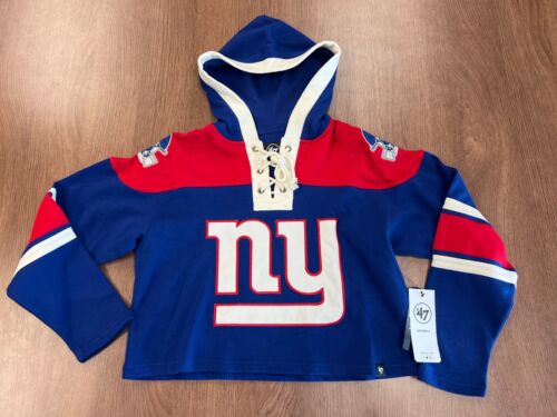NEW YORK GIANTS 47 CROPPED SUPERIOR LACER HOOD WOMENS FLEECE JERSEY S NWT 0 NEW YORK GIANTS 47 CROPPED SUPERIOR LACER HOOD WOMENS FLEECE JERSEY S NWT 0