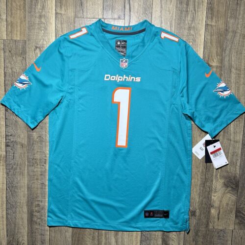 Miami Dolphins #1 Tua Tagovailoa Nike Official NFL Football Jersey Men’s Large Miami Dolphins #1 Tua Tagovailoa Nike Official NFL Football Jersey Men’s Large