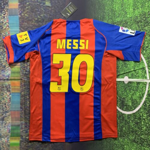 Messi Barcelona 2004/2005 Jersey – Retro Jersey – Mens Size Large Messi Barcelona 2004/2005 Jersey – Retro Jersey – Mens Size Large