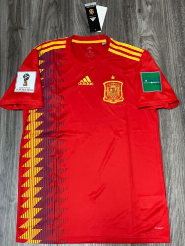 Adidas Spain Home WC 2018 Red/Yellow Soccer Jersey Size S Men Only Adidas Spain Home WC 2018 Red/Yellow Soccer Jersey Size S Men Only