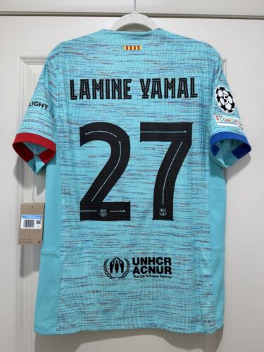 Lamine Yamal #27 Men’s MEDIUM Nike FC Barcelona Third Authentic Champions Jersey Lamine Yamal #27 Men’s MEDIUM Nike FC Barcelona Third Authentic Champions Jersey