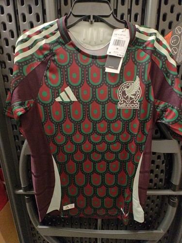 Adidas Mexico 2024 Red Home Size Medium Slim-Fit Soccer Jersey IP6377 Adidas Mexico 2024 Red Home Size Medium Slim-Fit Soccer Jersey IP6377