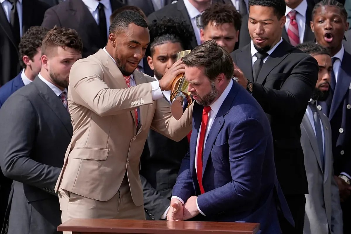 US Vice President JD Vance breaks Ohio State's NCAA championship on White House visit US Vice President JD Vance breaks Ohio State's NCAA championship on White House visit