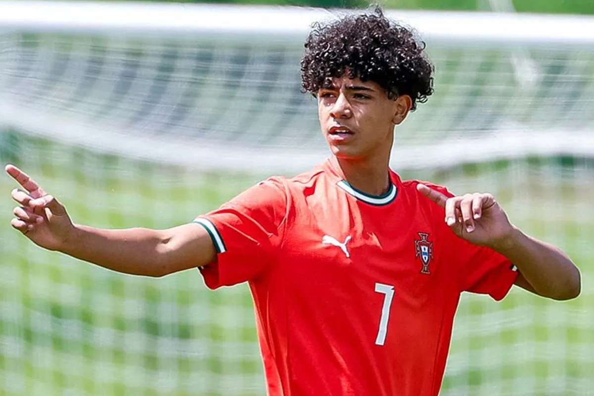 Cristiano Ronaldo Jr. performs a perfect Siuuu celebration after scoring first goal with Portugal Cristiano Ronaldo Jr. performs a perfect Siuuu celebration after scoring first goal with Portugal