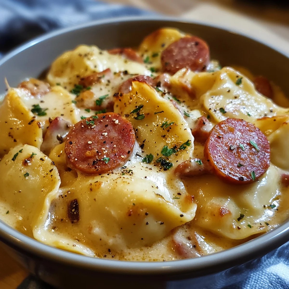 Crockpot Pierogi Casserole with Kielbasa Crockpot Pierogi Casserole with Kielbasa