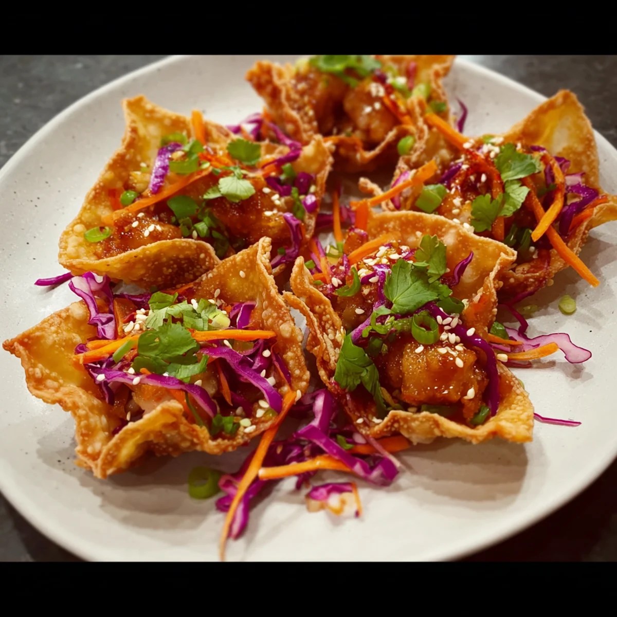 Crispy Asian Chicken Wonton Tacos Crispy Asian Chicken Wonton Tacos