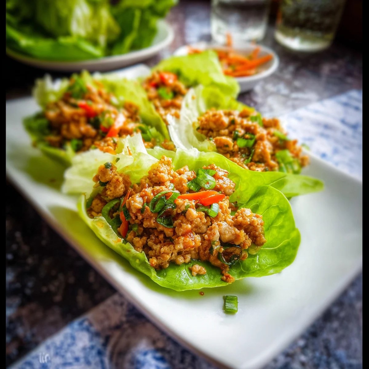 Low Carb Thai Chicken Lettuce Wraps Low Carb Thai Chicken Lettuce Wraps