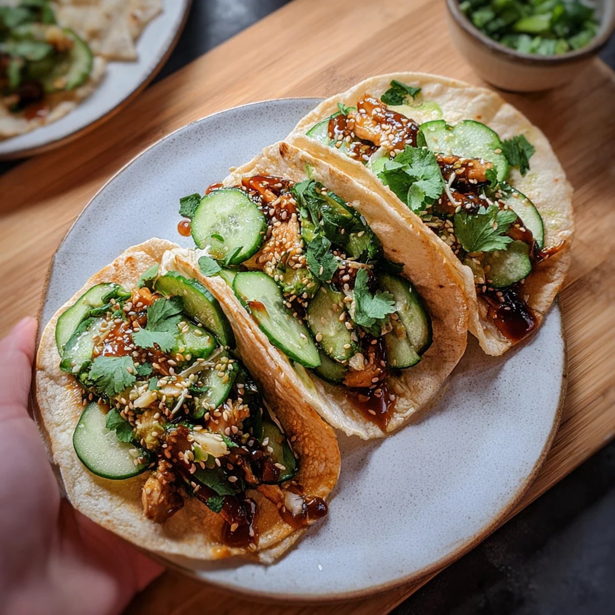 Teriyaki Chicken Tacos with Cucumber Teriyaki Chicken Tacos with Cucumber
