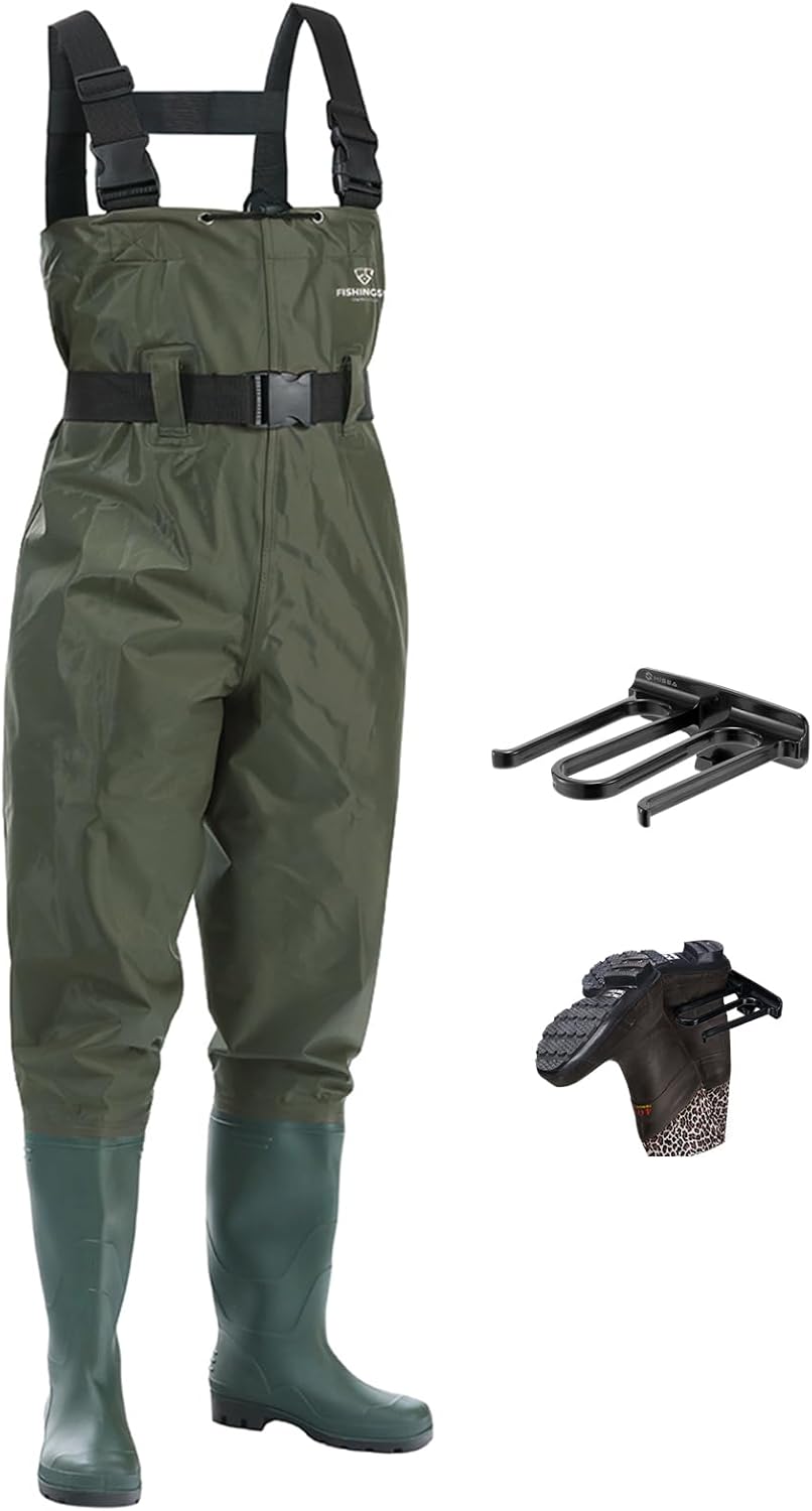 Fishing Waders for Men with Boots Womens Chest Waders 2-Ply Nylon/PVC Waterproof for Hunting with Boot Hanger Fishing Waders for Men with Boots Womens Chest Waders 2-Ply Nylon/PVC Waterproof for Hunting with Boot Hanger