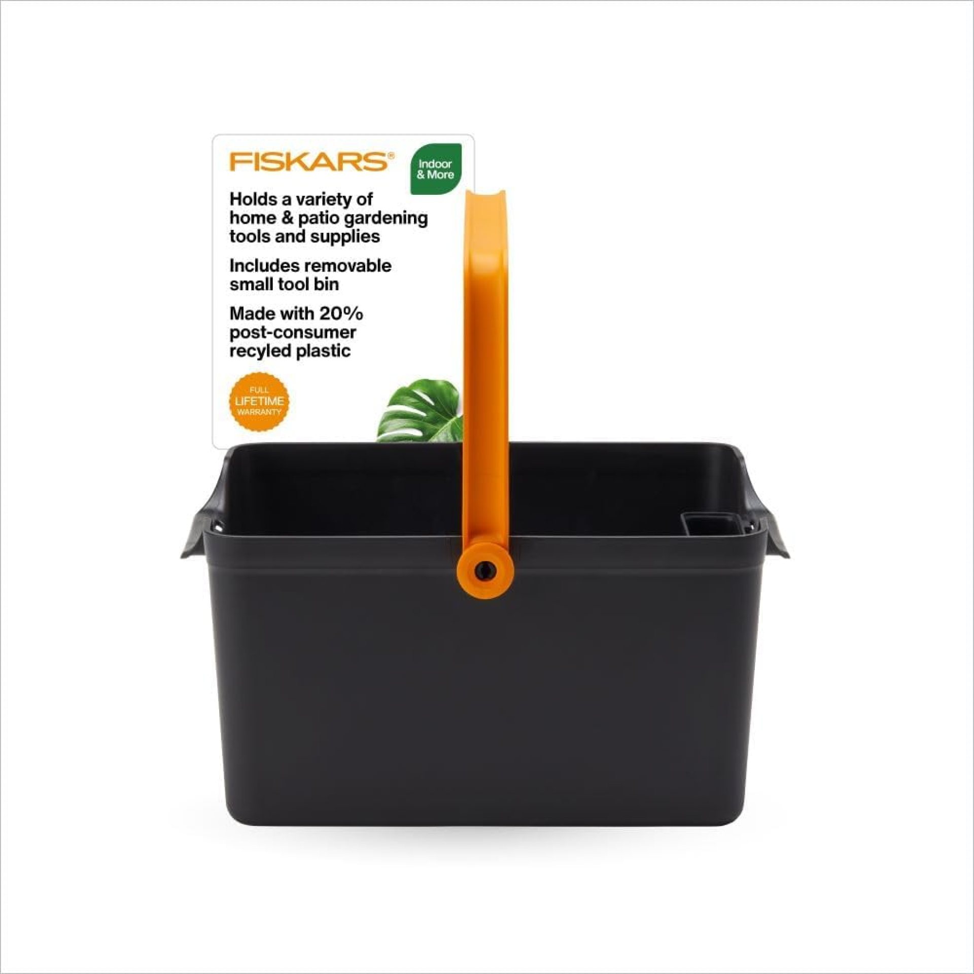 Fiskars Garden Tool Caddy with Removable Small Tool Storage for Indoor and Outdoor Gardening Use, Made with Recycled Plastic Fiskars Garden Tool Caddy with Removable Small Tool Storage for Indoor and Outdoor Gardening Use, Made with Recycled Plastic